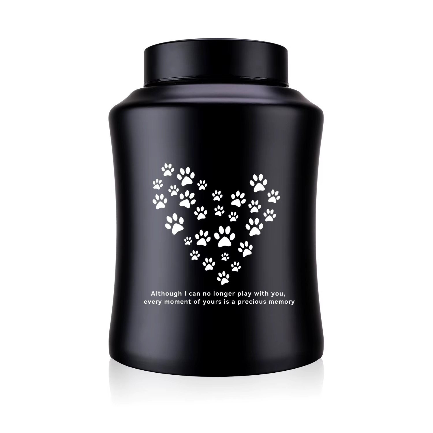 Metal Heart Paw Print Urn